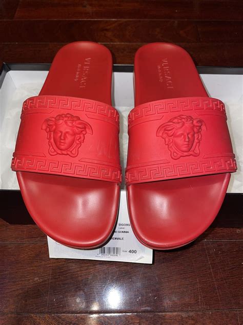 versace slides red replica|versace slides online.